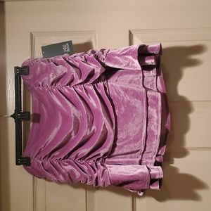 Wild Fable Women's Vibrant Purple Ruched Velvet Mini Skirt Size L